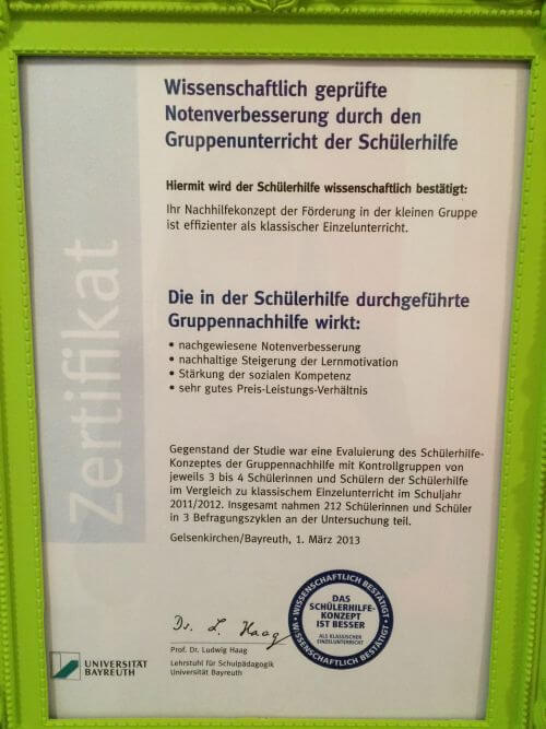 Schülerhilfe - Franchisenehmer - Gruppennachhilfe