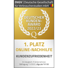Online-Nachhilfe-Siegel für die höchste Kundenzufriedenheit Siegel der Online-Nachhilfe für die höchste Kundenzufriedenheit 2023